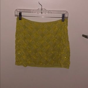 Topshop Yellow Sequin Skirt
